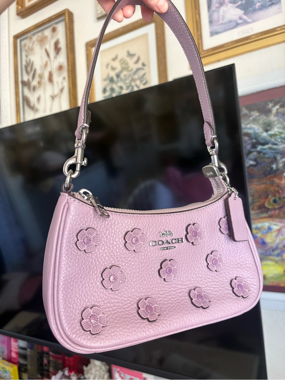 Coach mini Teri Floral Appliqué Leather Shoulder Bag
